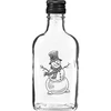 Plakanā stikla pudele 200 ml ar skrūvējamu korķi, apdruka „Sniegavīrs”, 1 gab. ['pudele', ' plakanās pudeles', ' pudele ar apdruku', ' pudele svētkiem', ' pudele Ziemassvētkiem', ' pudele uzlējumiem', ' pudele kandžai', ' pudele alkoholam', ' pudele 200 ml', ' 200 ml pudele ar skrūvējamu korķi', ' plakanā pudele', ' kabatas pudele', ' mini pudele', ' svētku komplekts', ' pudele zem eglītes', ' svētku dzērieni', ' neliela dekoratīva pudele', ' Priecīgus Ziemassvētkus', ' svētku dāvana']