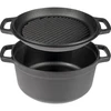 Čuguna katls ar pannu, 3,5 L ['katls ar pannu', ' 2 vienā', ' čuguna katls', ' čuguna panna', ' čuguna cepamā panna', ' čuguna trauku komplekts', ' vārīšanai', ' cepšanai pannā', ' cepšanai krāsnī', ' ugunskuram', ' grilpanna']
