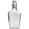 Plakanā pudele 250 ml ar hermētisku aizdari ['alkohola pudele', ' dekoratīvas alkohola pudeles', ' stikla alkohola pudele', ' pudeles kandžai kāzām', ' pudele uzlējumam', ' dekoratīvas pudeles uzlējumiem', ' pudele vīnam', ' vīna pudele']