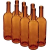 Vīna pudele 750 ml, brūna - sarukplēves iepakojums, 8 gab. - 6 