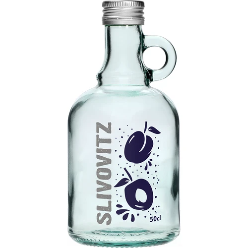 500 ml pudele ar skrūvējamu vāciņu un divkrāsu apdruku Slivovitz - 4 gab. - 3