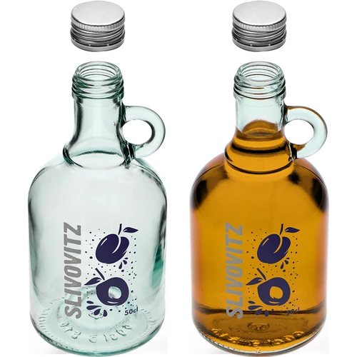 500 ml pudele ar skrūvējamu vāciņu un divkrāsu apdruku Slivovitz - 4 gab. - 5