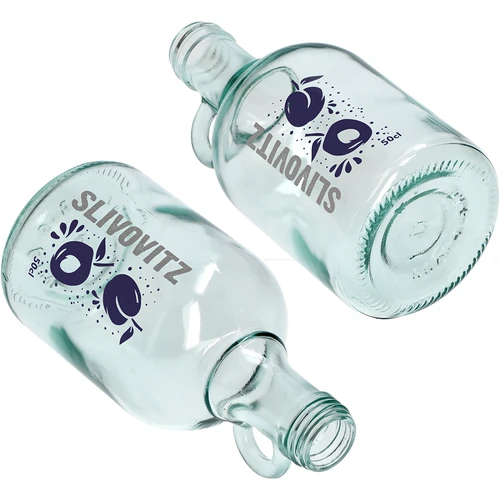 500 ml pudele ar skrūvējamu vāciņu un divkrāsu apdruku Slivovitz - 4 gab. - 6