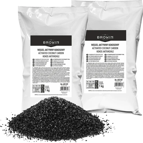 Aktivētā ogle no kokosriekstu čaumalām 1 kg x 2 - komplekts