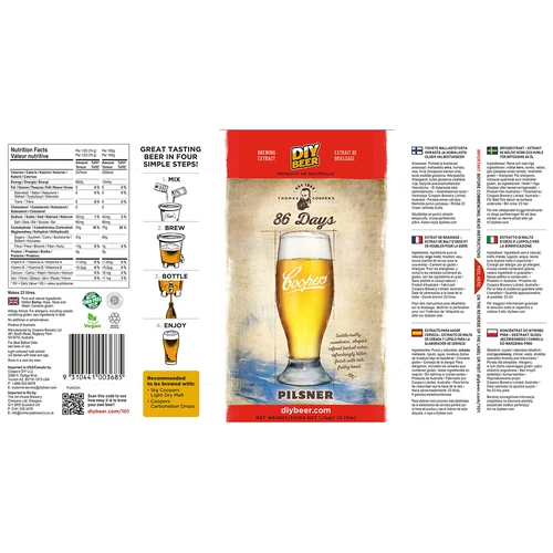 Alus brūvēšanas komplekts Coopers 86 Days Pilsner - 5