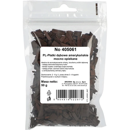 Amerikāņu ozolkoka skaidas, stipri grauzdētas, 50 g - 2