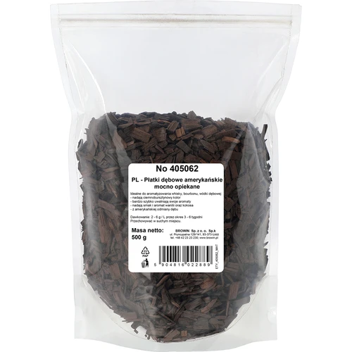Amerikāņu ozolkoka skaidas, stipri grauzdētas, 500g - 2