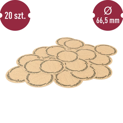 Apaļas etiķetes Ø 66,5 mm vāciņiem/burkām - 20 gab. - 3
