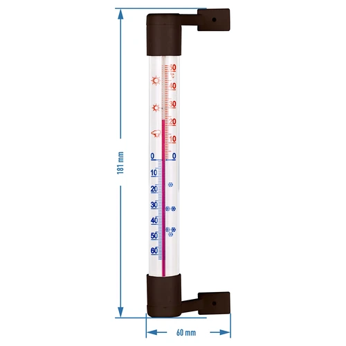 Āra termometrs brūns (-50°C līdz +50°C) 18 cm - 3