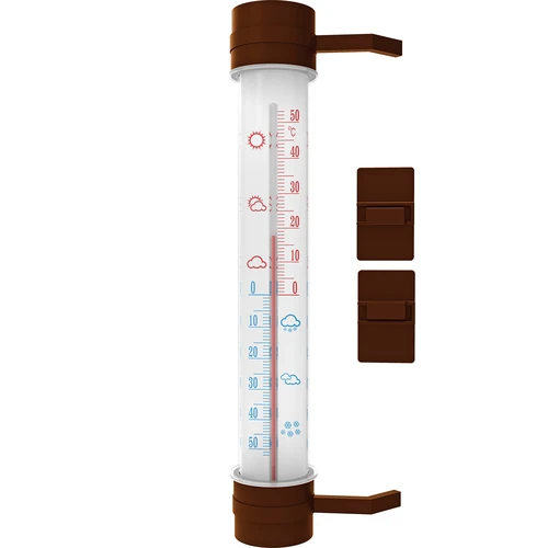 Āra termometrs, brūns (no -50°C līdz +50°C) 27 cm