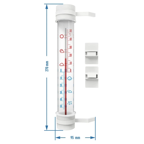 Ārējais termometrs (-50°C līdz +50°C) 23 cm mix, ražots Polijā - 2