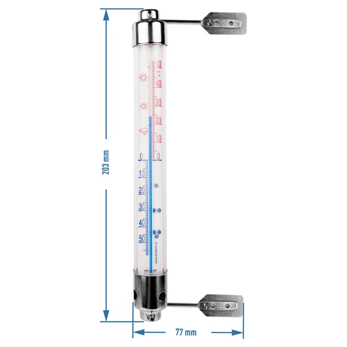 Ārējais termometrs ar metāla ietvaru (-50°C līdz +50°C) 20 cm - 2