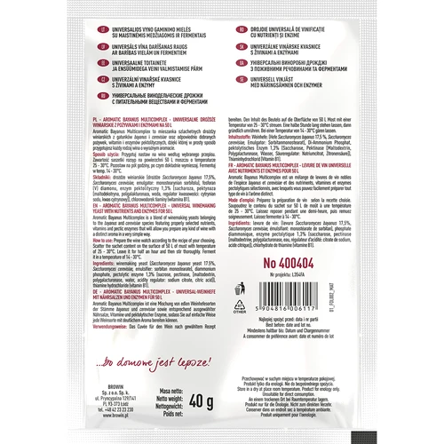 Aromatic Bayanus Multicomplex starta komplekts vīnam, 40 g - 2