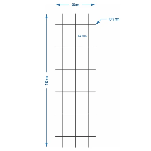 Augu balsts - režģis (150 cm x 45 cm) 3 gabali - 7