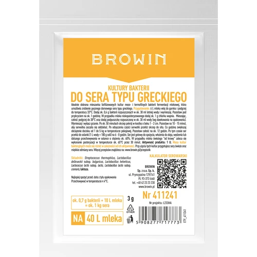 Baktēriju kultūras grieķu sieram