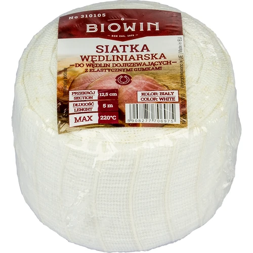 Balts gaļas cepamais tīkls, izmērs 12,5 cm x 5 m, ar termisko izturību līdz 220°C - 3