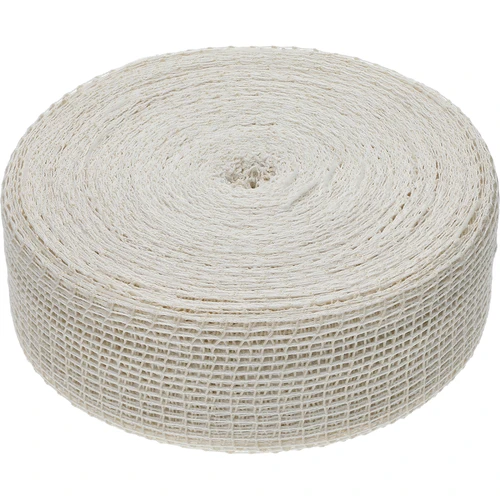 Balts gaļas izstrādājumu tīkls, izmērs 12,5 cm x 50 m, ar termisko izturību līdz 220°C