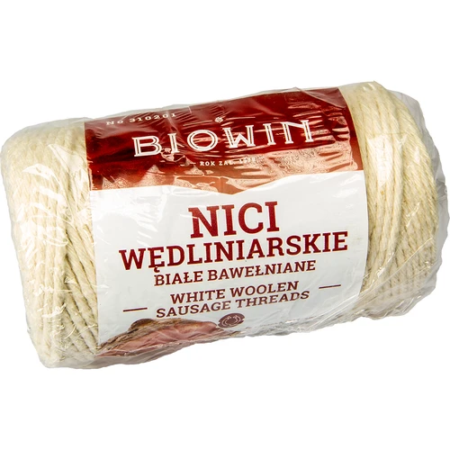 Balts kokvilnas miesnieka diegs (240°C) 55 m - 2