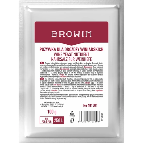 Barības viela vīna raugiem, 100 g
