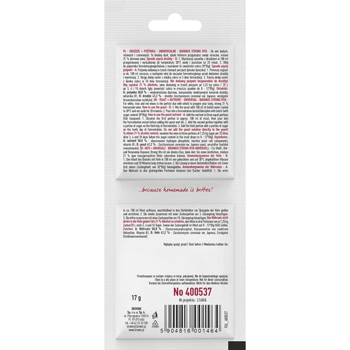 Bayanus raugs + rauga barība - Universāls - 21%, 17 g - 2