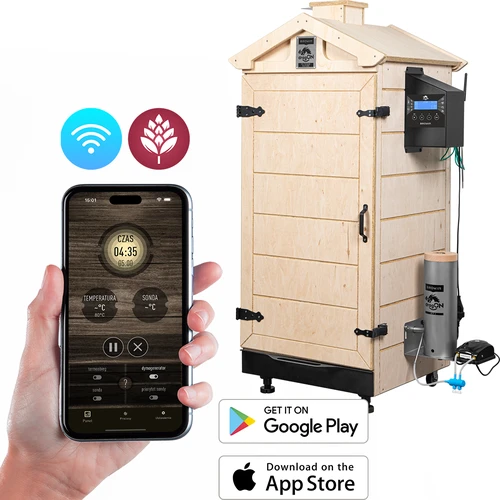 Bezrāmja kūpinātava dragON PLYWOOD NATURE ar Wi‑Fi kontrolieri, 200 L