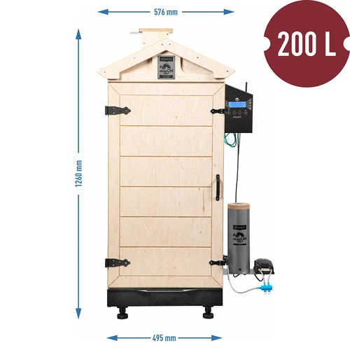 Bezrāmja kūpinātava dragON PLYWOOD NATURE ar Wi‑Fi kontrolieri, 200 L - 8