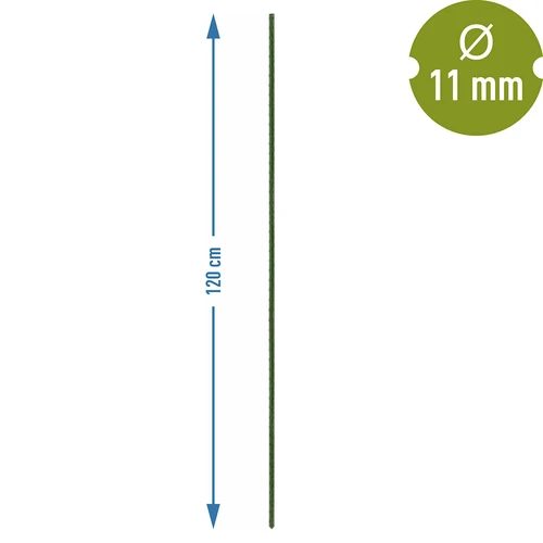 Bioogród dārza mietiņi – tērauda, ar pārklājumu, 1,2 m, Ø 11 mm, 10 gab. - 3