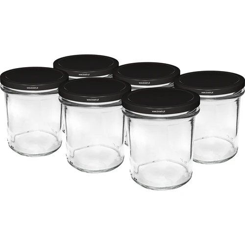Burka 350 ml, taisna, ar melnu vāciņu fi82 - 6 gab.