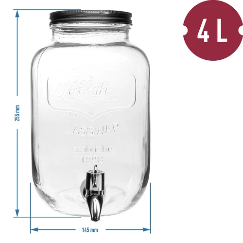 Burka limonādei ar krāniņu - stikla, 4 L - 5