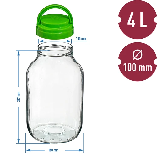 Burka TO 4 L ar plastmasas vāciņu + knaibles fi 100 - 6