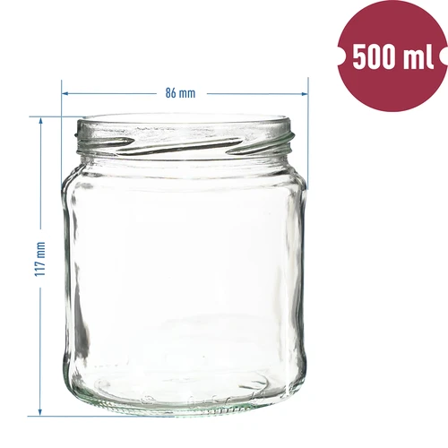 Burka TO 500 ml ar zelta krāsas vāciņu fi82/6 - 6 gab. - 6