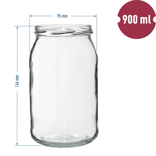 Burka TO 900 ml ar krāsainu vāciņu fi82/6 - 6 gab. - 2