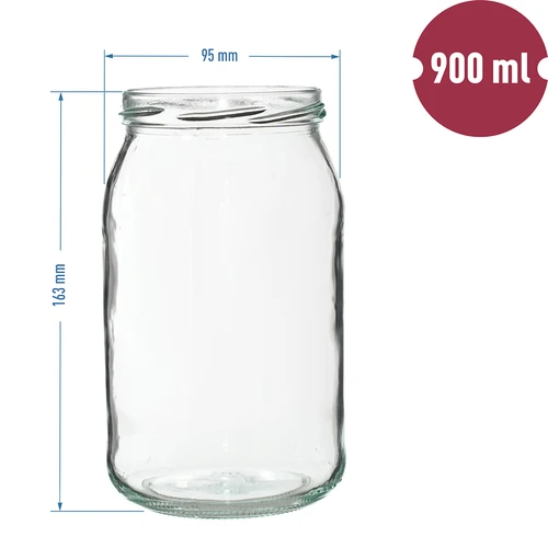 Burka TO 900 ml ar zelta krāsas vāciņu fi 82/6 - 6 gab. - 8