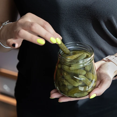 Burka twist-off 500 ml "Apgrieztā Amfora" ar krāsainu vāciņu fi 82/6, 6 gab. - 12