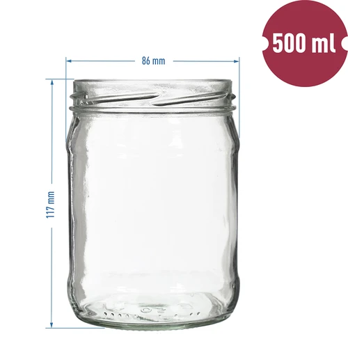 Burka Twist off 500 ml ar krāsainu vāciņu fi82/6 - 6 gab. - 2
