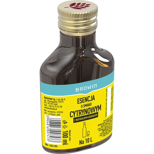 Citronu garšas esence ar dabīgu aromātu, paredzēta 10 L - 100 ml - 2