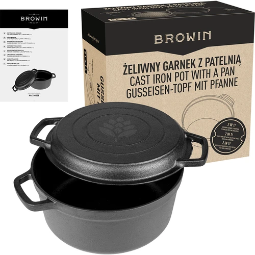 Čuguna katls ar pannu, 5 L + 1 L - 10