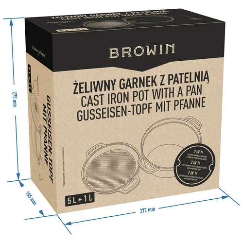 Čuguna katls ar pannu, 5 L + 1 L - 11