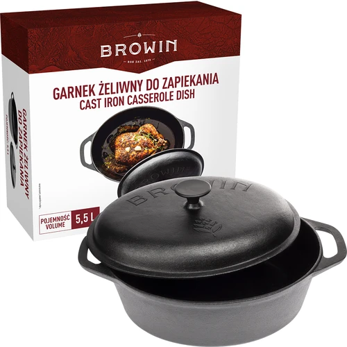 Čuguna katls cepšanai krāsnī, 5.5 L - 5