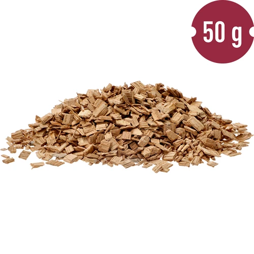 Dabīgas ozolkoka skaidas alkoholisko dzērienu aromatizēšanai (viskijam, baltvīnam), 50 g - 5