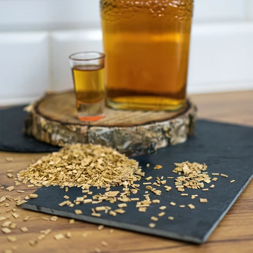 Dabīgas ozolkoka skaidas alkoholisko dzērienu aromatizēšanai (viskijam, baltvīnam), 50 g - 9