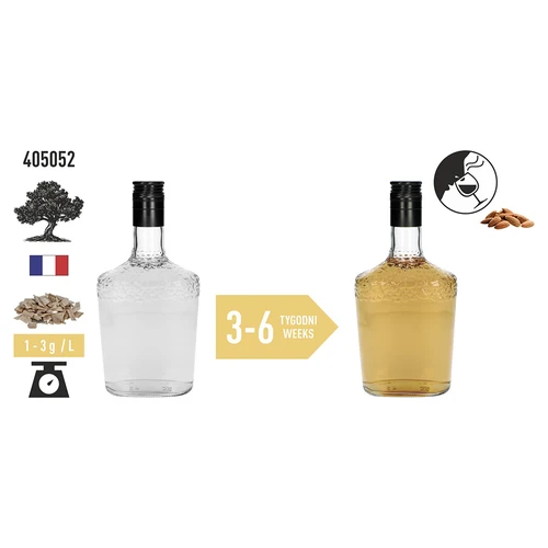 Dabīgas ozolkoka skaidas alkoholisko dzērienu aromatizēšanai (viskijam, baltvīnam), 50 g - 6