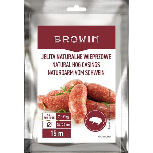Dabīgie cūku zarnu apvalki – kalibrs 28/30 mm, 15 m