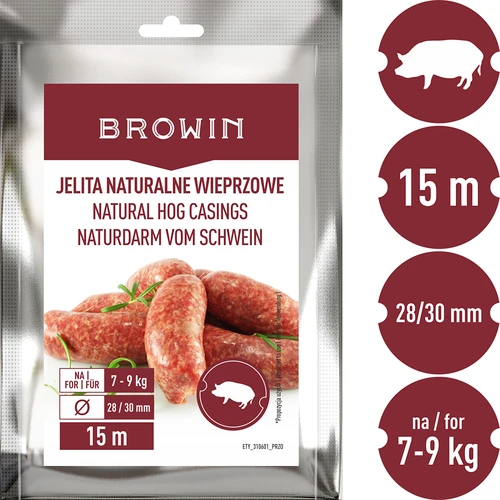 Dabīgie cūku zarnu apvalki – kalibrs 28/30 mm, 15 m - 3