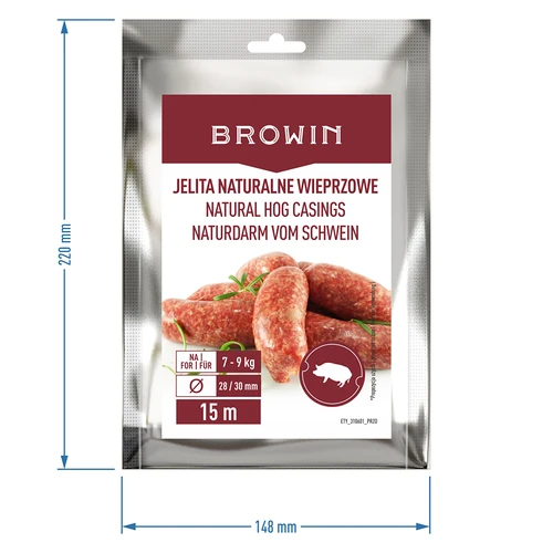 Dabīgie cūku zarnu apvalki – kalibrs 28/30 mm, 15 m - 5