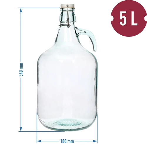Dama damadžons 5L ar stiepļu aizdari - 4