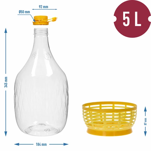 Damadžāna Dama 5 l PET, ar skrūvējamu vāciņu, rokturi un groziņu - 6