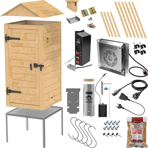 Dārza koka kūpinātava 200 L – dragON Wood 100E ar elektrisko sildīšanas moduli un kontrolieri - 3