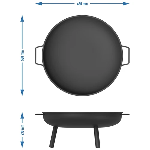 Dārza ugunskura bļoda Ø58 cm, apaļa - 9