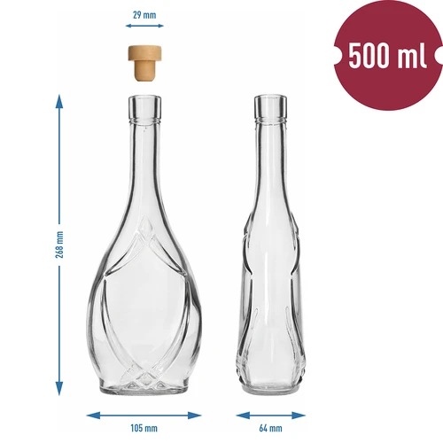 Dekoratīva pudele ICONA 500 ml ar sēnītes tipa korķi, 1 gab. - 5